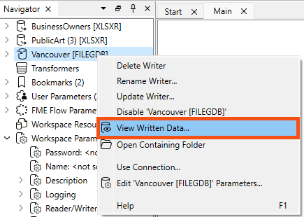View Written Data from Navigator